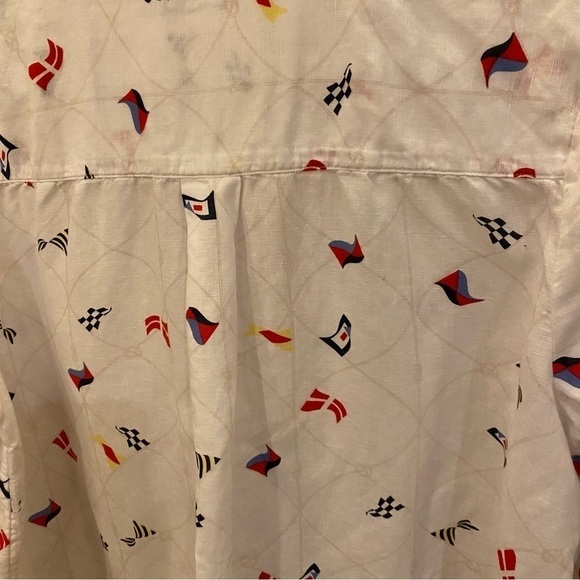 CHARTER CLUB Women Mariner Graphic Linen Blend Button Long Sleeve Shirt-Large - Picture 5 of 9